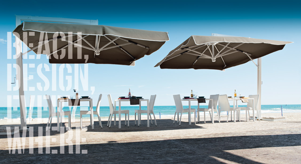 Beach Aluminium Umbrellas, Sunbeds and Deckchairs - Beach Resort, Swimming Pool and Garden Equipments - Ombrellificio Magnani - 3